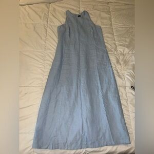 Gap Light Blue Linen Dress Keyhole Back High Neck‎ size 6